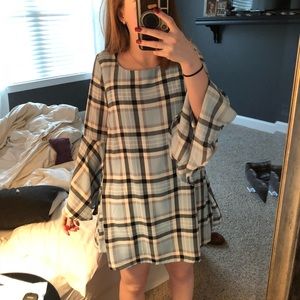 Simple blue plaid dress size XS